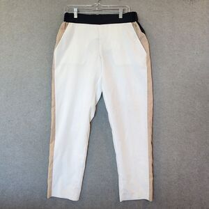 Cut 25 Women's Pants Sz 10 Color Block Ivory Black‎ Tan Straight Leg
